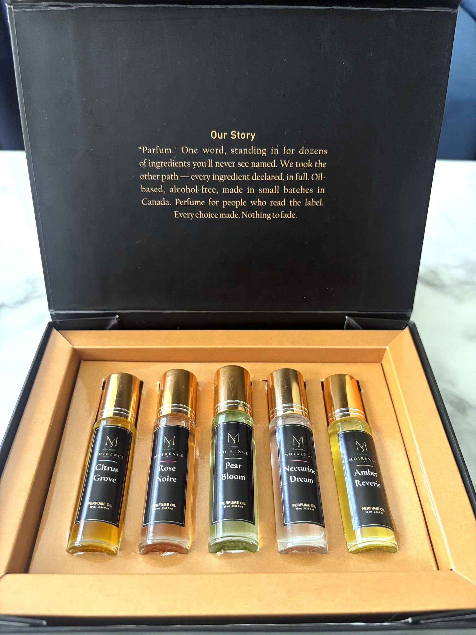Gift Box alcohol-free perfume oil roll-on, hand-batched in Canada