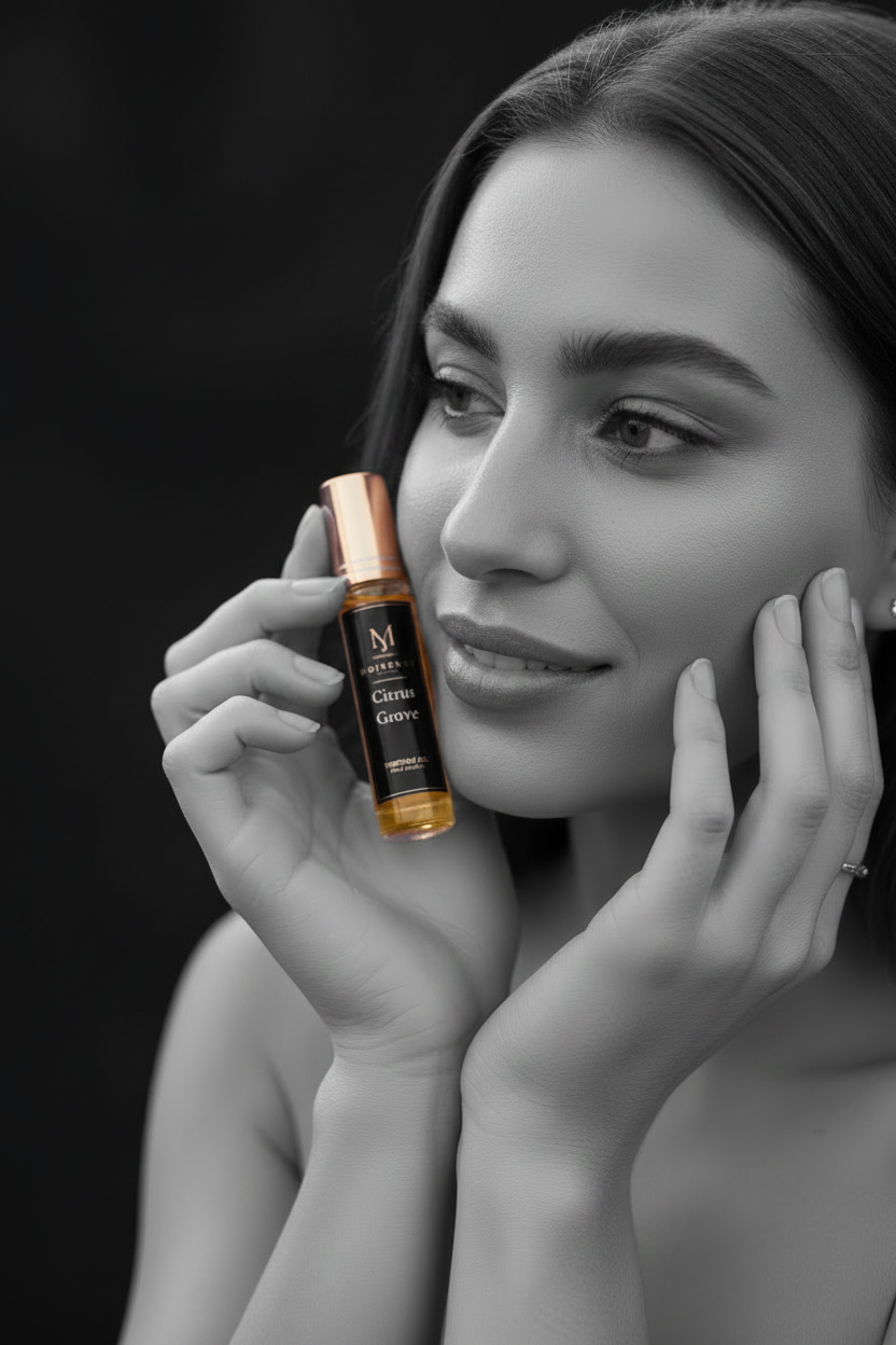 Citrus Grove alcohol-free perfume oil roll-on, hand-batched in Canada