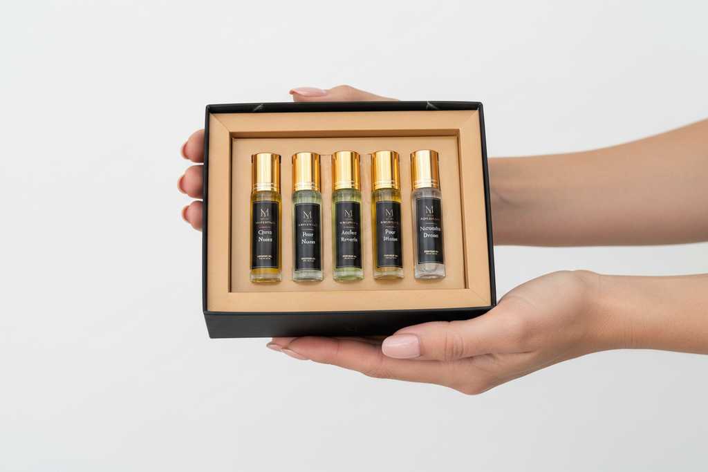 Gift Box alcohol-free perfume oil roll-on, hand-batched in Canada