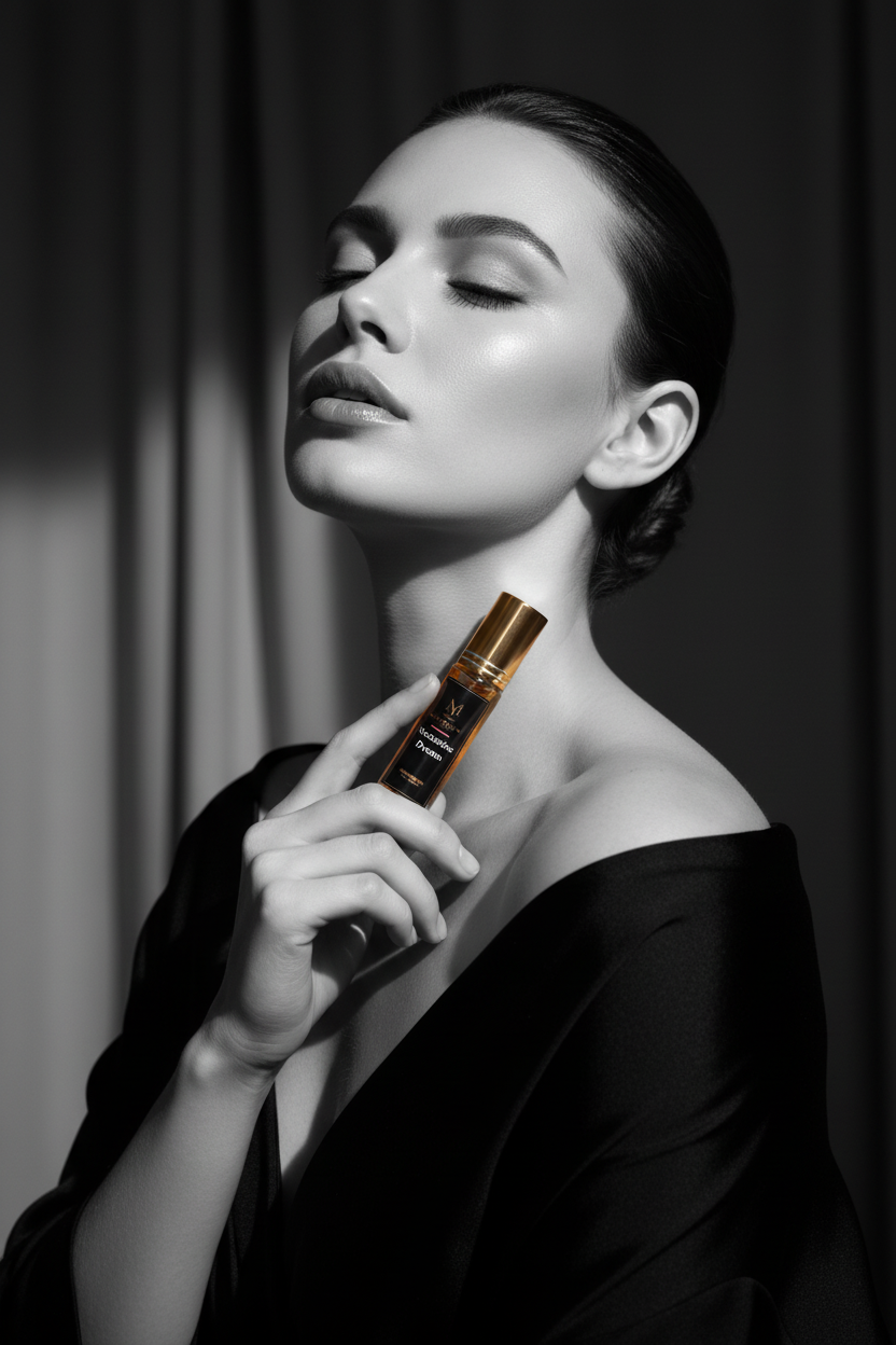 Nectarine Dream alcohol-free perfume oil roll-on, hand-batched in Canada